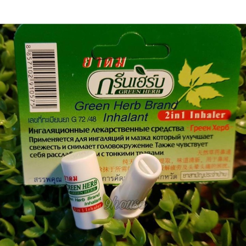 Ống Hít Thông Mũi GREEN HERB Thái Lan ( 2 trong 1)