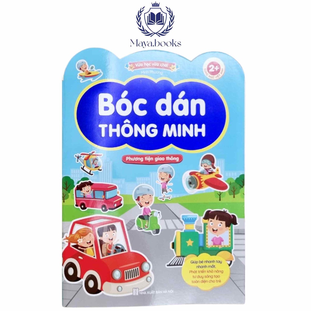 Sách - Bộ 6 quyển bóc dán thông minh vừa học vừa chơi phát triển sáng tạo song ngữ Việt Anh
