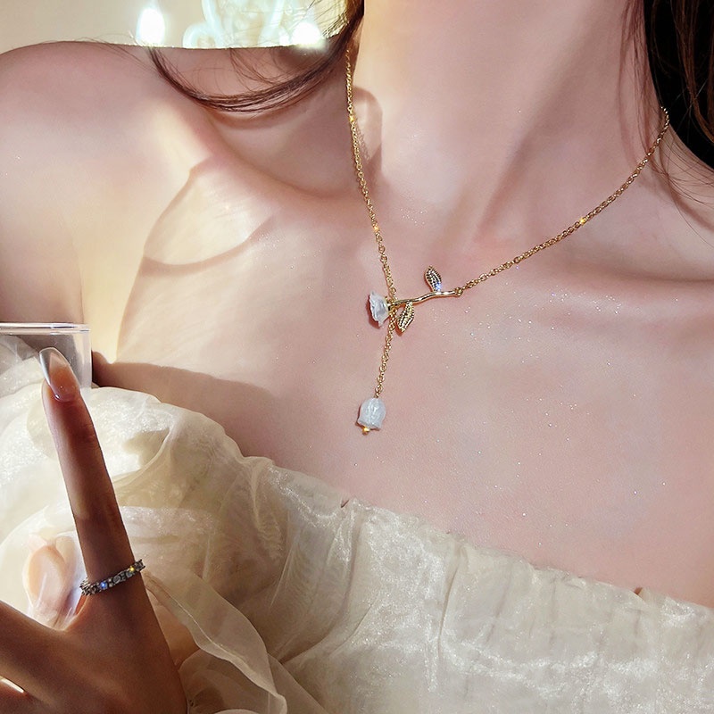 Vòng cổ Hình Hoa Hồng Cao Cấp Sang Trọng Dành Cho Nữ