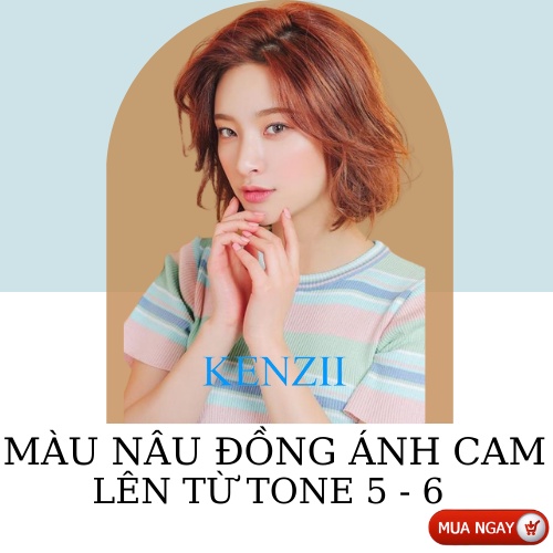 Thuốc Nhuộm Tóc Màu Nâu Đồng Ánh Cam  Tặng Trợ Nhuộm  Kenzii Lên Từ Tone Nâu 5 - 6 ( Thuốc Nhuộm Tóc Nâu )