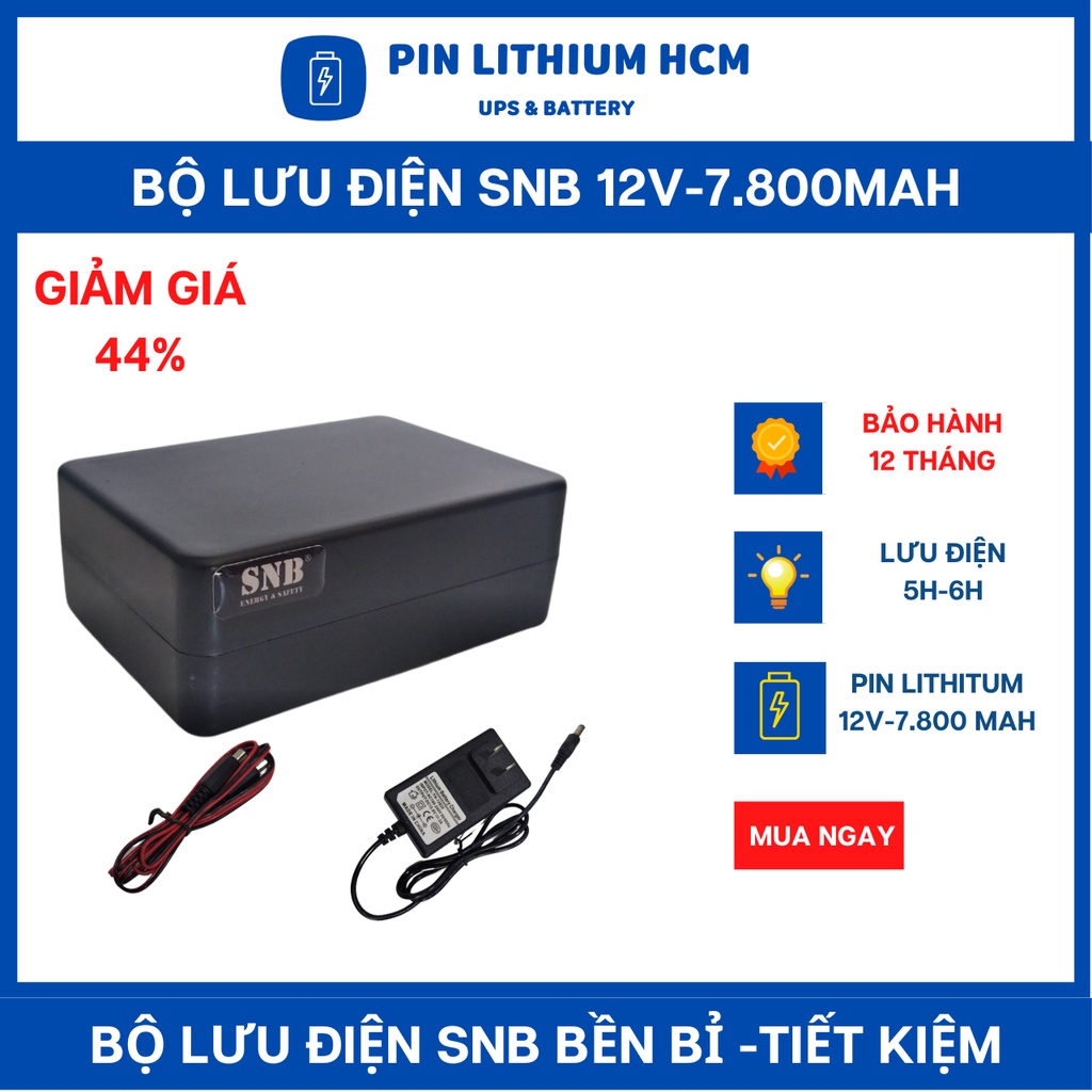 UPS 12V dung lượng 7800mAh, lưu điện camera, wifi, bảo hành 12 tháng