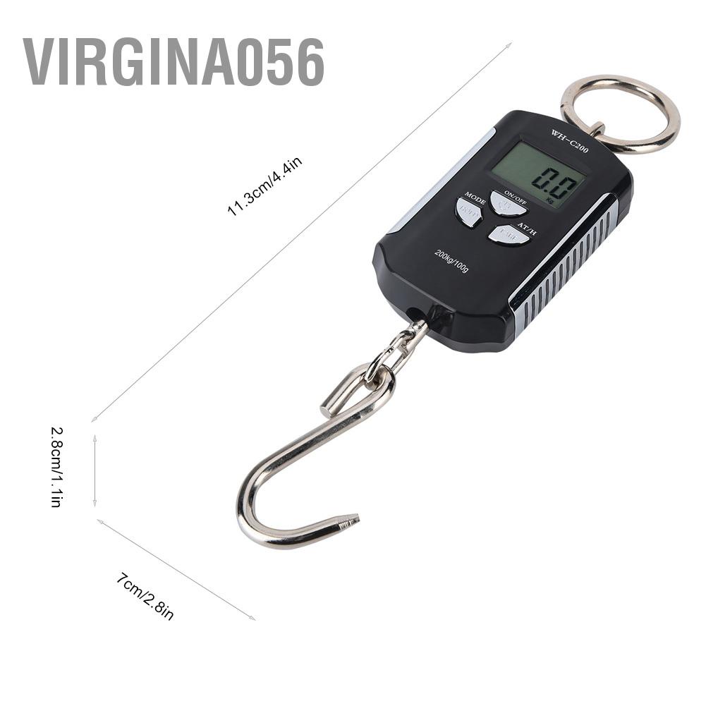 Virgina056 200kg Portable Digital Electronic Hanging Scale Luggage High Precision