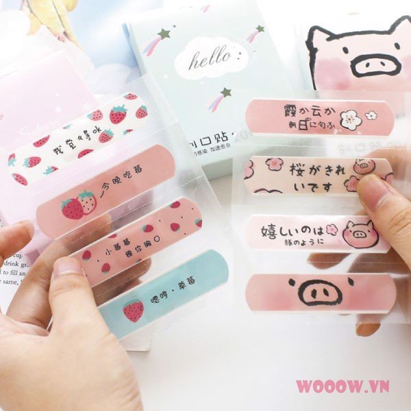 Hộp 100 miếng băng gâu hoạt hình siêu yêu | Hộp urgo, hộp băng gạc y tế