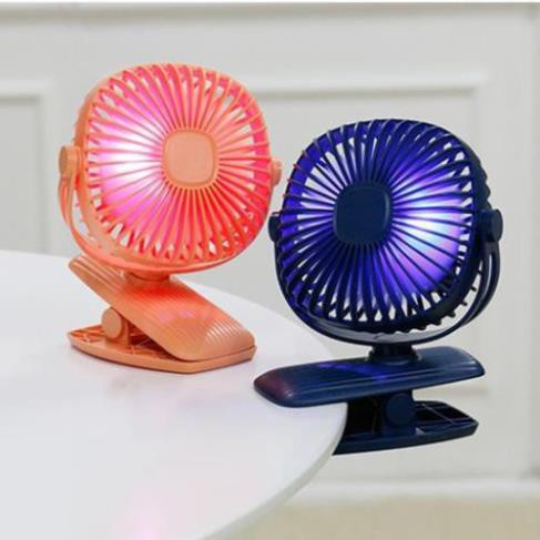 Quạt Kẹp Bànfree shipBH 1 đổi 1 Có Đèn Led Xoay 360 Độ Công Suất lớn 3.5W