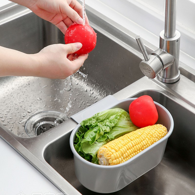 Rổ Nhựa Đa Chức Năng Hình Chữ Nhật Dùng Đựng Rau Củ Quả Tiện Dụng