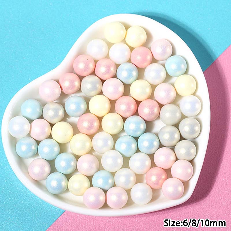 Bộ 10 hạt phụ kiện làm kẹp tóc hình bánh macarons đính ngọc trai nhân tạo nhiều màu sắc