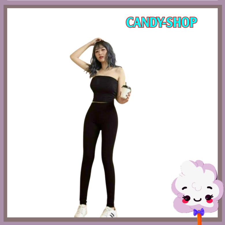 Quần legging lửng nữ đẹp cạp cao, quần đùi legging nâng mông dáng ngố tập gym thể thao co giãn 4 chiều.Candy-shop | BigBuy360 - bigbuy360.vn