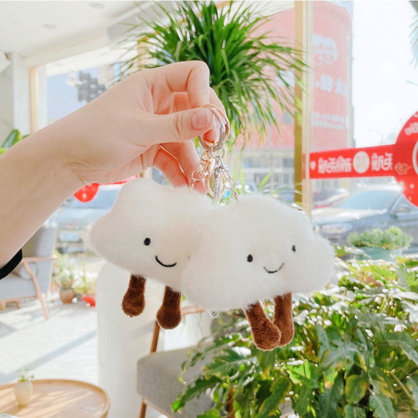 Gấu bông mini trang trí hình Đám mây bồng bềnh dễ thương siêu cute, móc chìa khóa đa năng làm món quà sinh nhật ý nghĩa