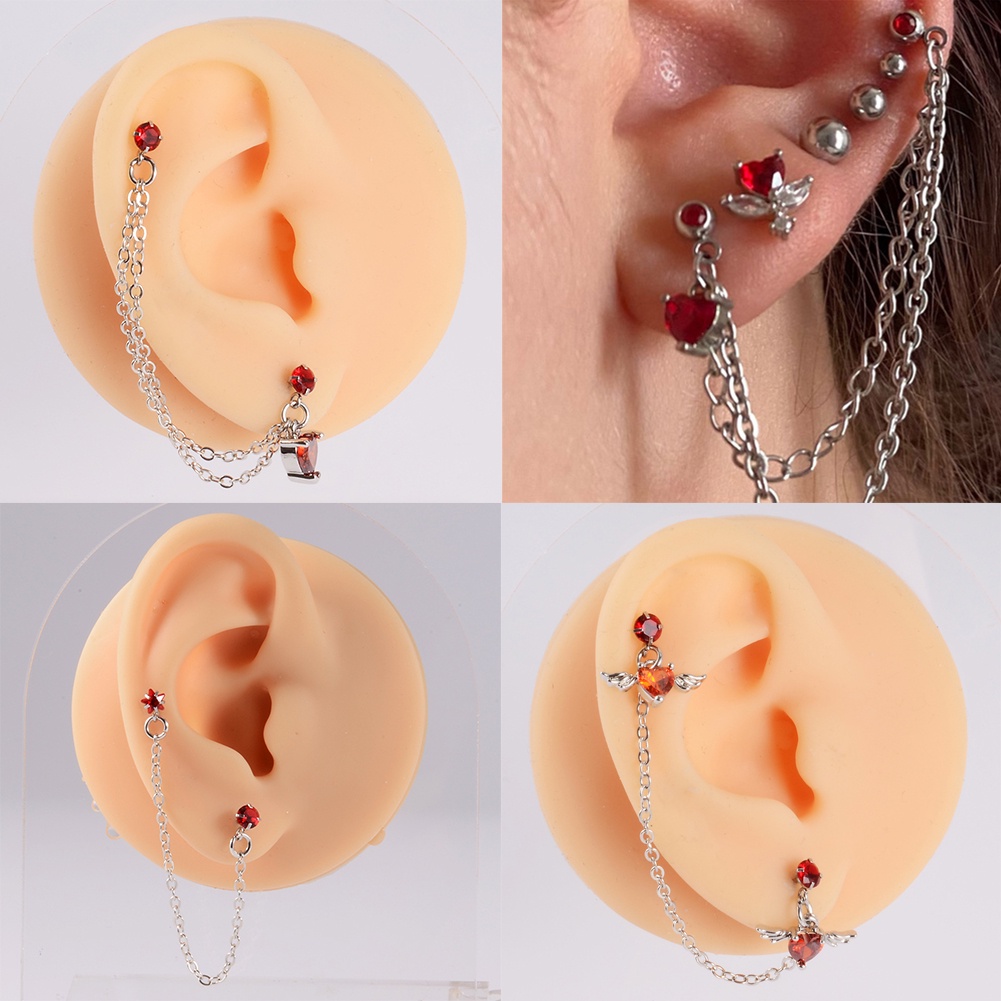 Bông Tai Thời Trang Hình Cánh Thiên Thần Bằng Thép Không Gỉ Đính Đá Zircon