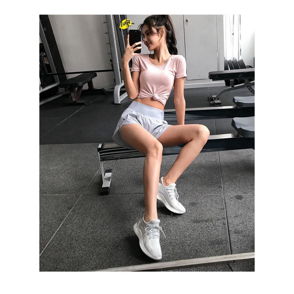 Quần Tập Gym Nữ Cạp Cao Kiểu Quần Short Nữ Tập Goga,  Zumba, Thông Thoáng, Co Giãn 4 Chiều (QT4)