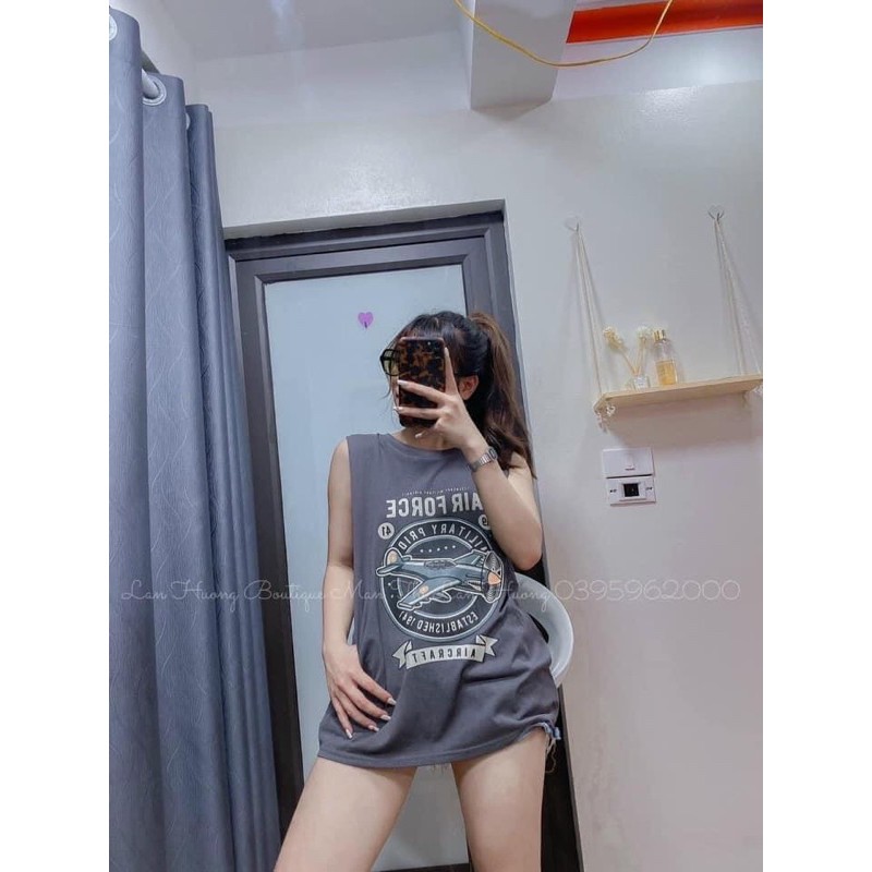 Áo tanktop hình kèm quây(02- máy bay) - hv