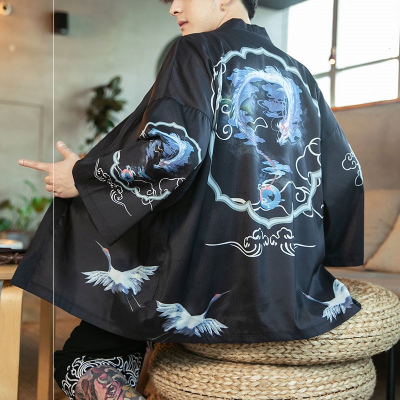 Áo Khoác Kimono Họa Tiết Thổ Cẩm Thời Trang Dành Cho Nam