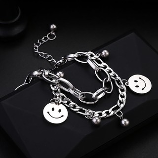 Lắc tay hình mặt cười vòng tay nữ xích cá tính style Hàn Quốc
