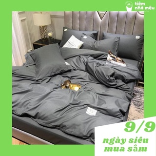 Bộ Chăn Ga Gối✨m6/m8/2m -Tiệm Nhà Mêu✨Set 4 Món 2 Vỏ gối ,drap , vỏ chăn Cotton TC Một Màu Trơn Nhập Hang