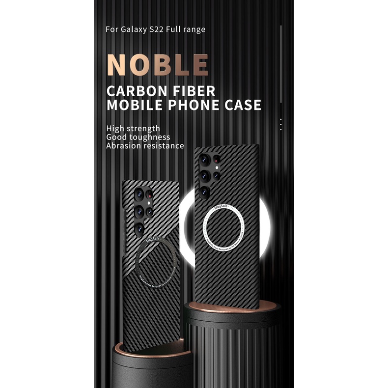 Ốp Điện Thoại PC Cứng Siêu Mỏng Kết Cấu Sợi Carbon Cho Samsung Galaxy S22 S21 Plus