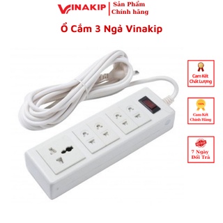 Ổ cắm VINAKIP an toàn cho trẻ em  tự ngắt tích hợp 5 ngả liền dây