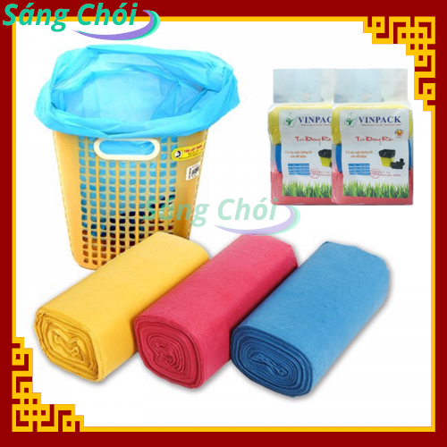 1kg [Size Tiểu 44 x 56 cm Đựng Thùng 5L] Túi Đựng Rác Cuộn Tự Phân Hủy Sinh Học Màu (Túi Rác 3 Cuộn) - Vinpack