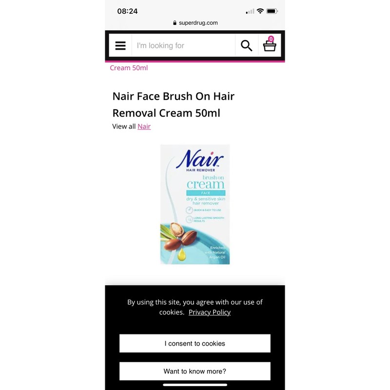 Nair tẩy lông trên mặt 50ml Face Hair Remover