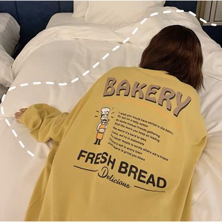 Áo thun tay dài Bakery siêu hot chất cotton dày mịn form rộng siêu đẹp
