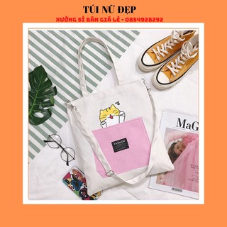 Freeship 0Đ - TÚI TOTE ĐEO CHÉO UNISEX NAM NỮ - VẢI DỆT CANVAS [Hàng Loại A] 20 mẫu hot Túi tote vải bố đựng đồ canvas