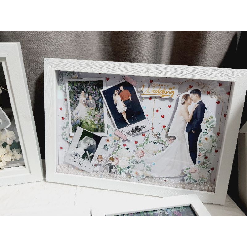 Khung 3D sâu 1.5cm size lòng 30*30/ 30×40  móc treo, chưa trang trí