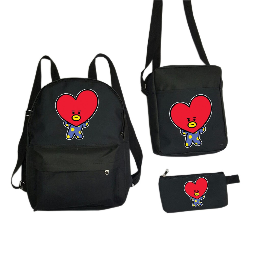 Set balo túi ví in hình Tata BTS21