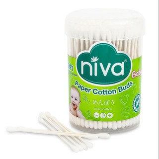 Hộp 200 Que Tăm Bông Thân Giấy Niva Dùng Cho Bé Sơ Sịnh