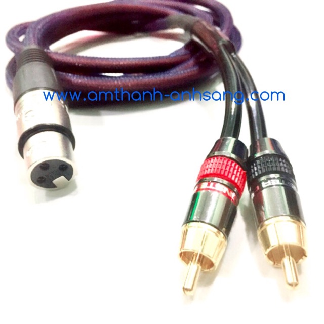 Dây Jack chia cano cái ra 2 Jack hoa sen, dây vang số ra loa Sub