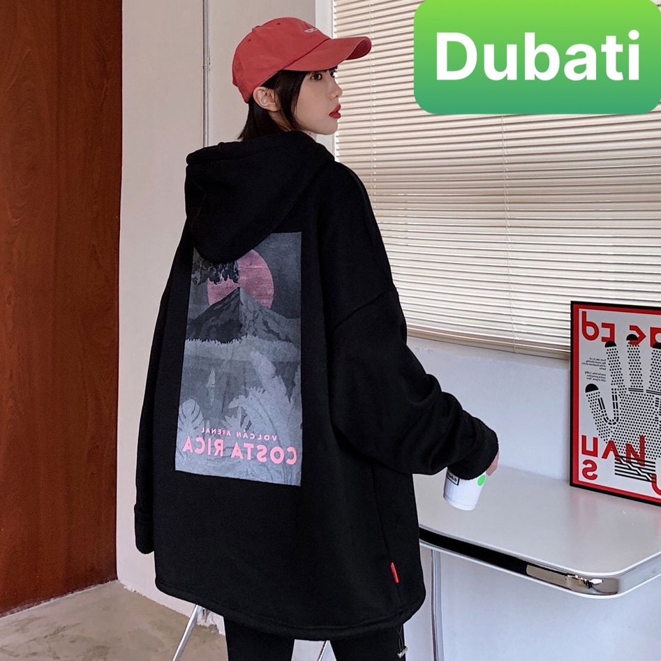 ÁO KHOÁC HOODIE NAM NỮ COSTA RICA PHỐI MŨ CHẤT NỈ DÀY FROM RỘNG SÀNH ĐIỆU- DUBATI FASHION