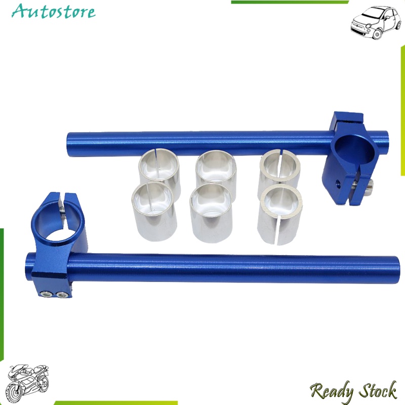 【Autostore】 CNC Motorbike Handlebars Adjustable Clip On Fork Cafe Racer 25,29,30mm Blue