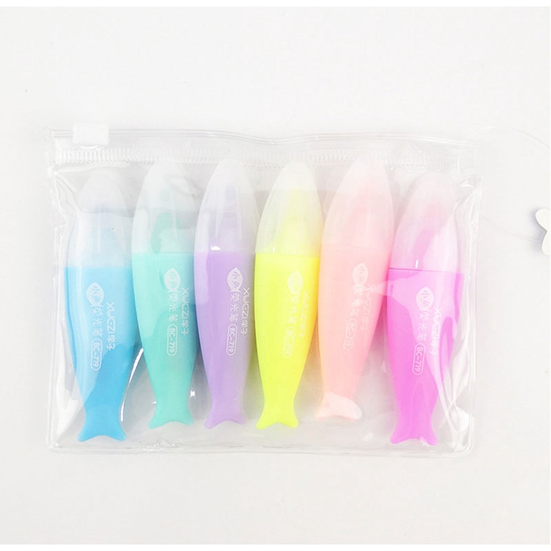 Set 6 bút đánh dấu 6 màu hình cá độc đáo