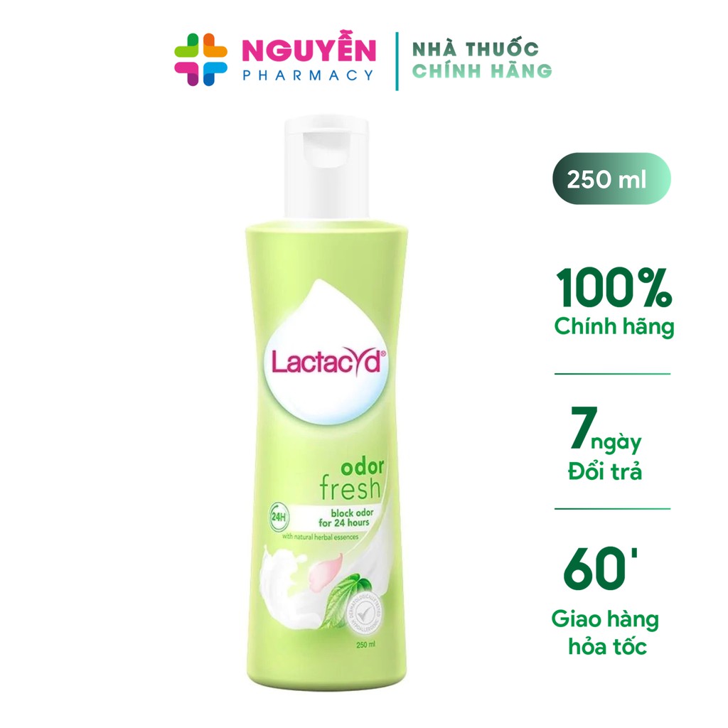 Dung dịch vệ sinh phụ nữ Lactacyd odor fresh Trầu Không - Giúp bảo vệ, giữ ẩm, ngăn mùi vùng nhạy cảm