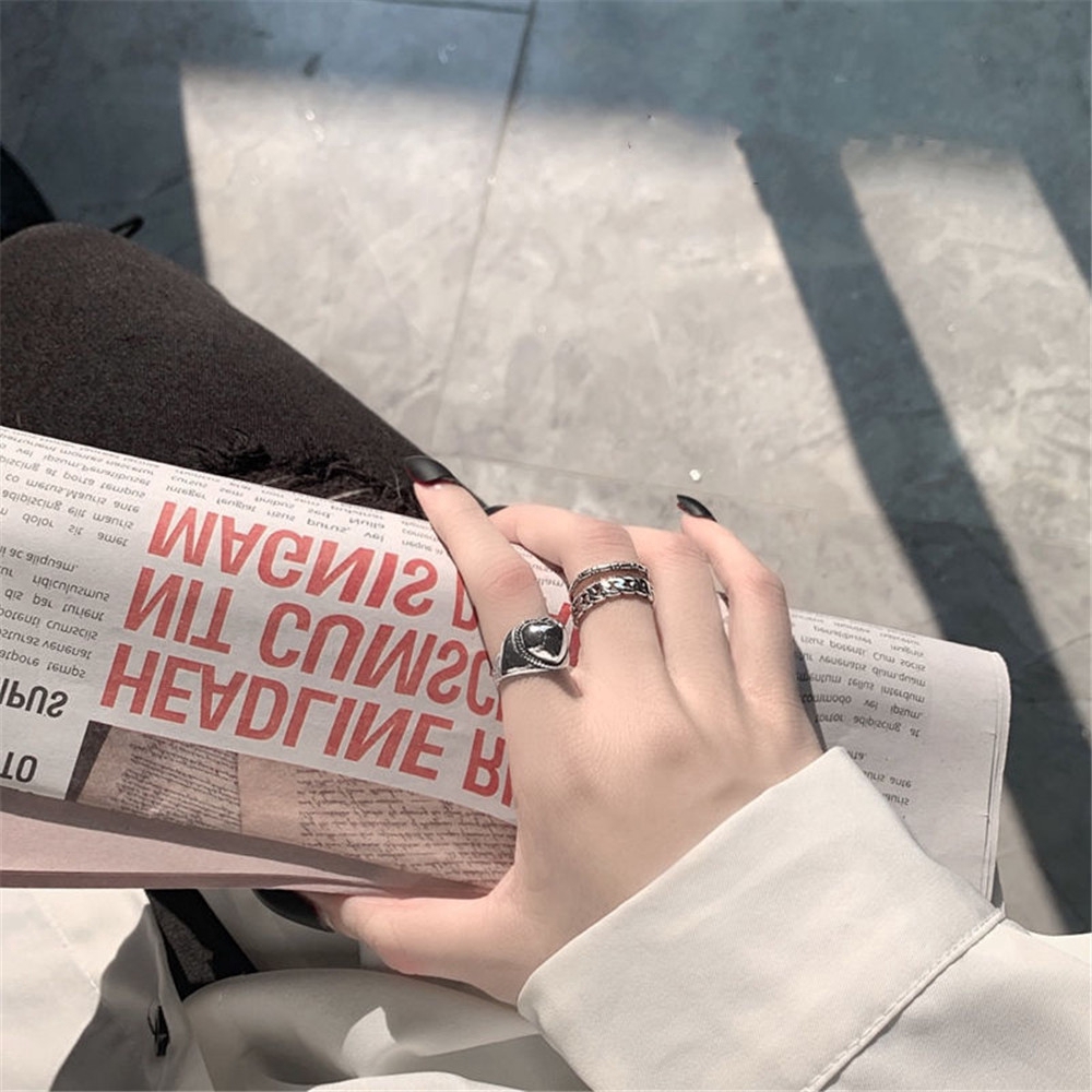 1 Nhẫn Nữ Hình Trái Tim Phong Cách Retro