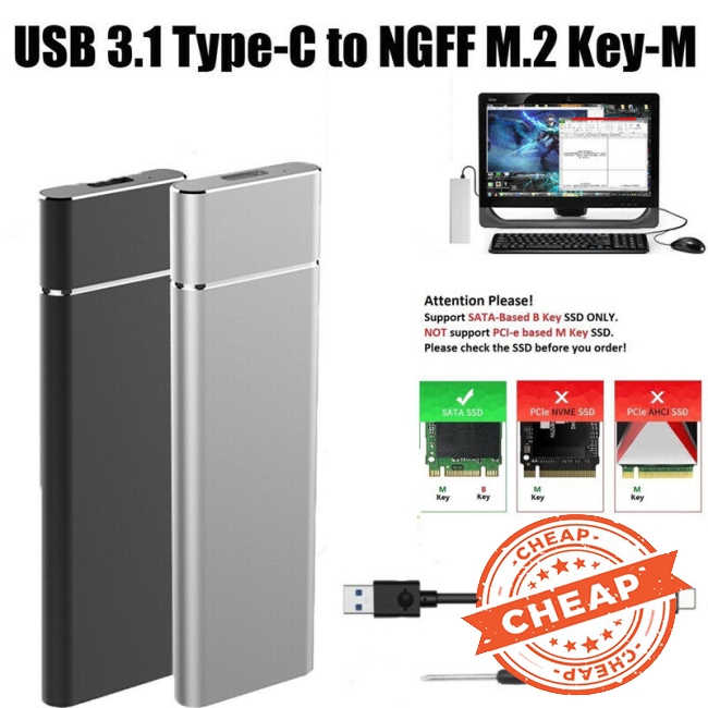Hộp đựng ổ cứng M.2 NGFF sang USB 3.1 Type-C SATA SSD | BigBuy360 - bigbuy360.vn