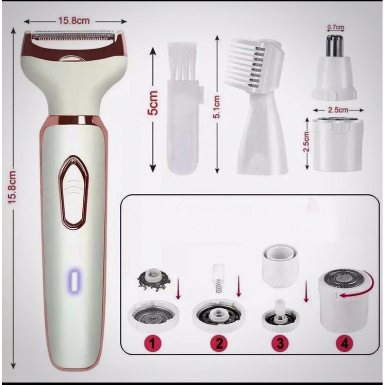 Máy cạo lông vùng kín ,lông mày ,lông mặt , lông mũi❤️ FREE SHIP ❤️ máy cạo lông tỉa lông đa năng 4 in 1