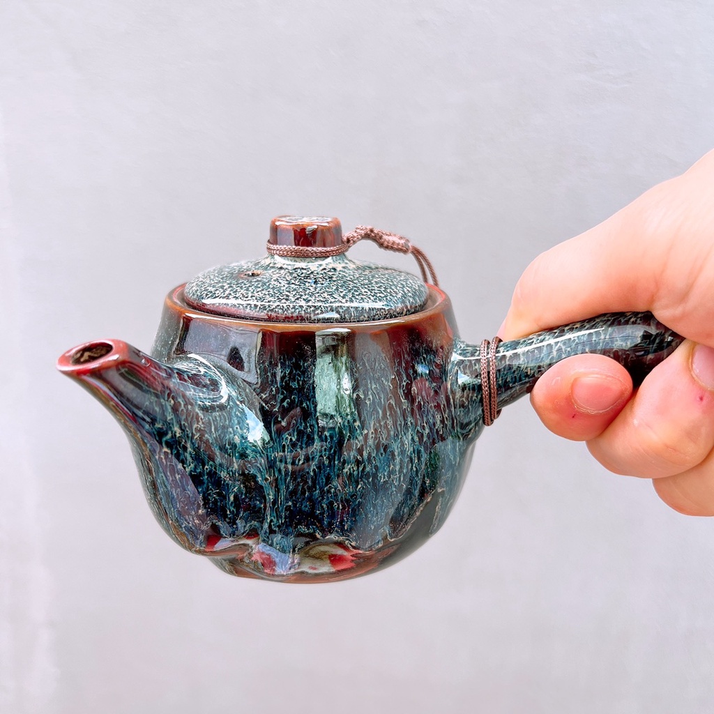 Bộ ấm chén uống trà ⚱ ấm trà Quai Ngang Nhỏ Men Gold ⚱ Gốm Sứ Bát Tràng GOMPHUQUY HN17