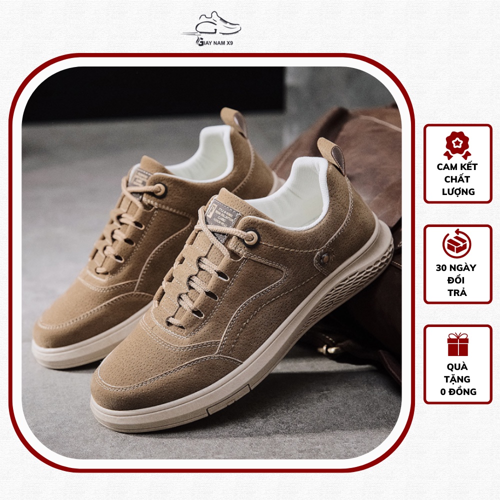 Giày sneaker thể thao da nam cao cấp D93, phong cách trẻ trung năng động, đế cao su non đi cực êm