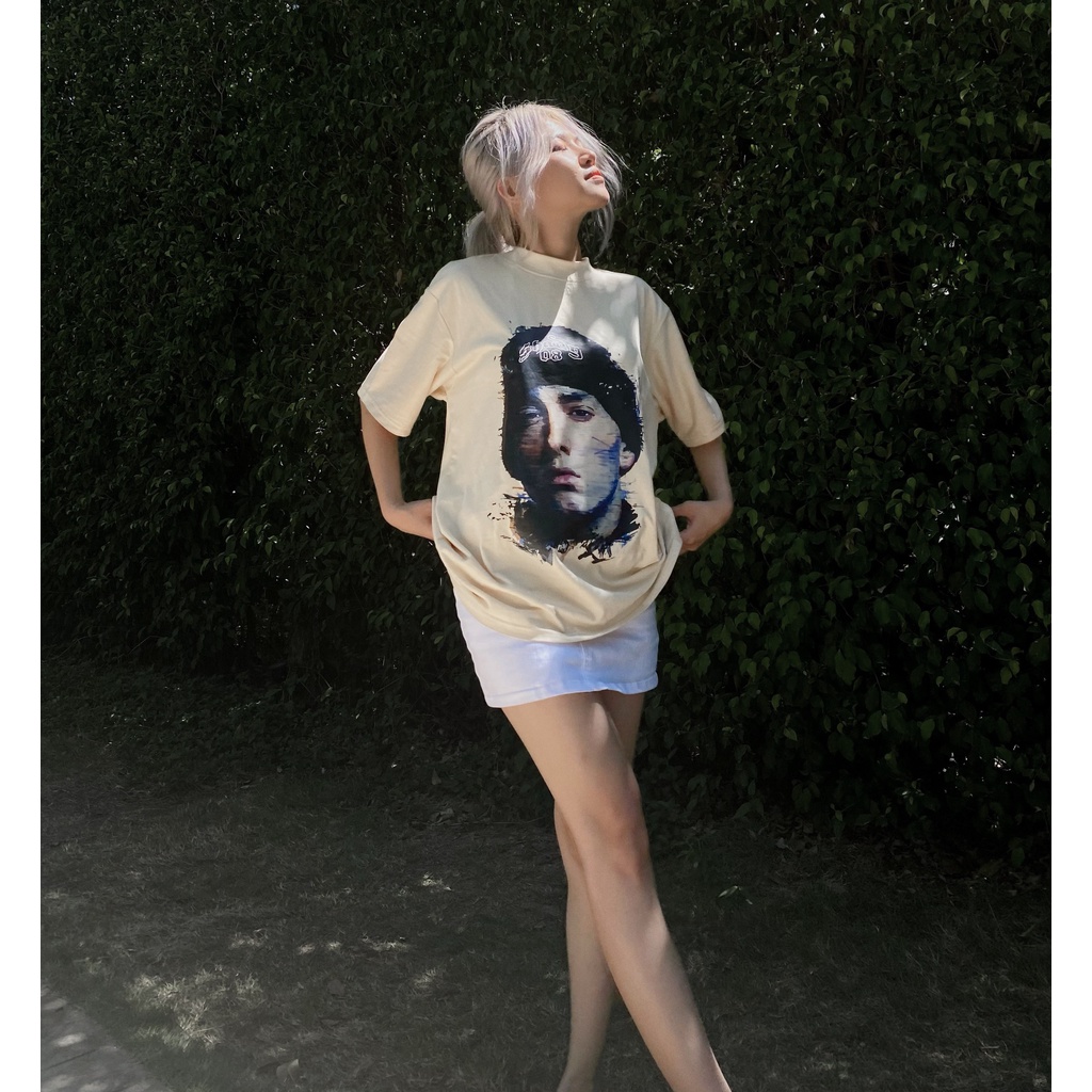 Áo thun tay lỡ RHYMES TEE phông Unisex nam nữ Cotton oversize form rộng LUNACY