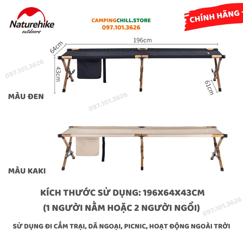 GIƯỜNG ĐƠN GẤP GỌN KHI ĐI DÃ NGOẠI, CẮM TRẠI NATUREHIKE NH19X003-C