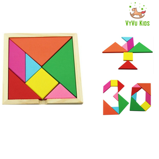Bộ ghép trò chơi trí uẩn tangram gỗ, đồ chơi giáo dục cho bé