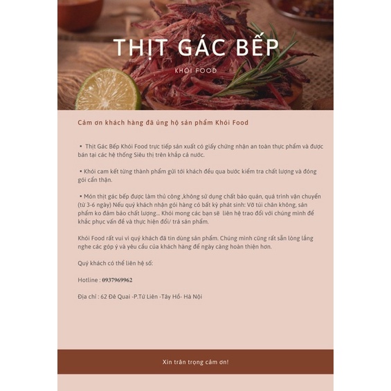 Thịt trâu gác bếp Khói food 200gram [Kèm chẳm chéo] | BigBuy360 - bigbuy360.vn