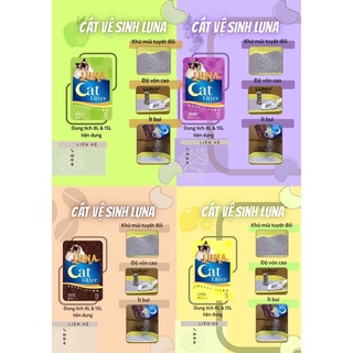 Cát Vệ Sinh Cho Mèo Thế Hệ Mới Luna Cat Litter, Cát Nhật Túi 8L, Catsme đủ mùi,vón tốt