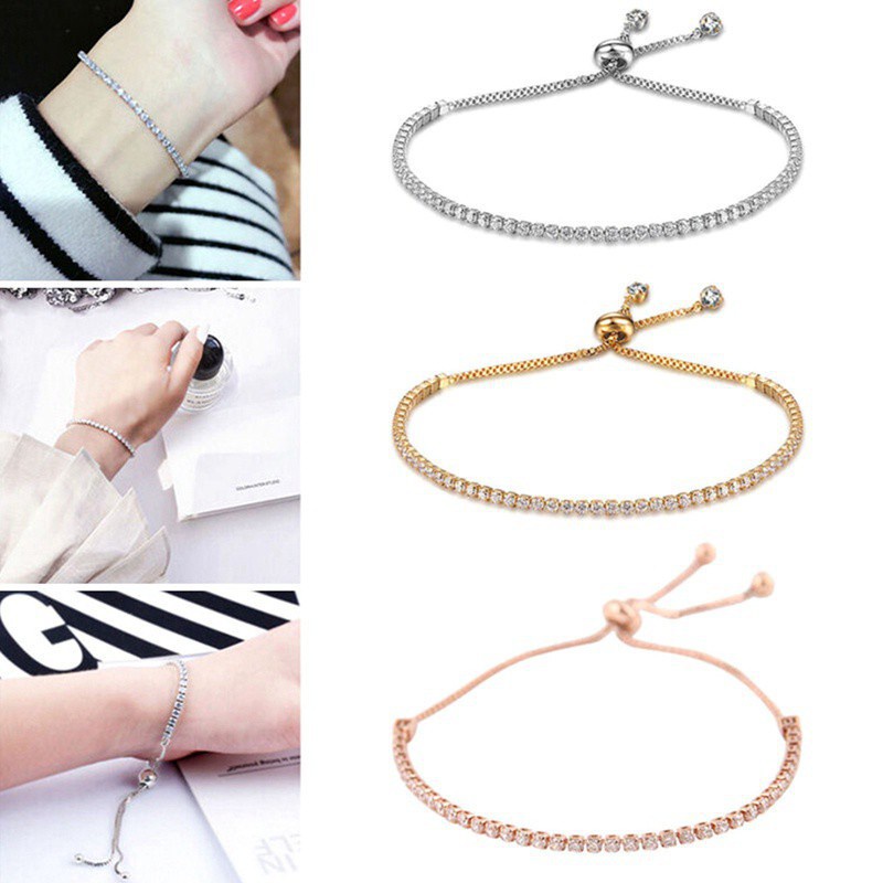 Vòng tay mạ bạc 925 đính đá thiết kế thời trang dành cho nữ