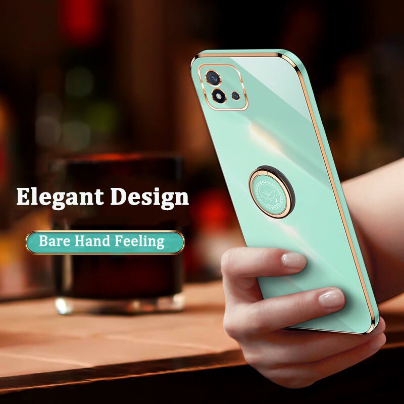 Ốp Điện Thoại Mềm Viền Vuông Mạ Điện Chống Sốc Cho Realme C20/C11 2021/C21/C21Y/C25Y/C31
