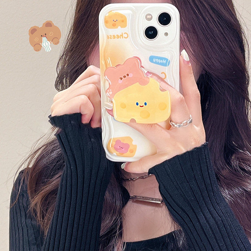 Cod Qipin Giá Đỡ Điện Thoại Hình Hoa Tulip / Mèo / Bướm Hoạt Hình Có Thể Thu Gọn Để Bàn Thông Dụng