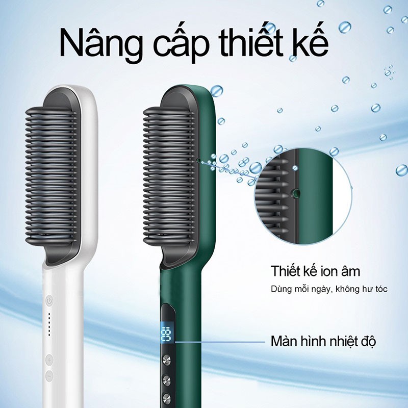 Lược điện chải định hình tóc - Máy làm tóc đa năng duỗi tóc , uốn xoăn , ép thẳng - Thiết kế nhỏ gọn tiện dụng - Bốn màu