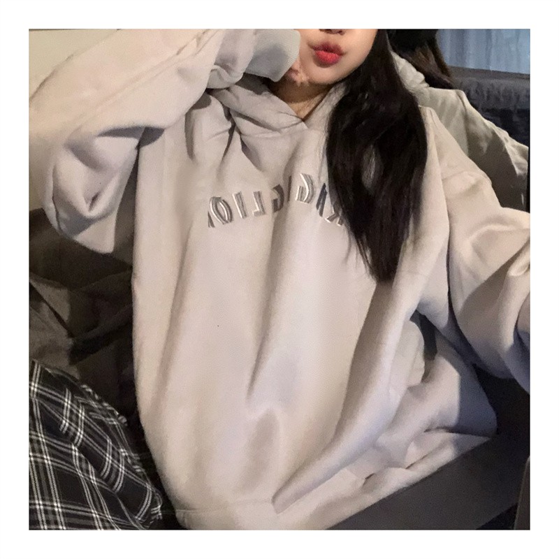 áo hoodie nữ form rộng ulzzang hàn quốc, Áo hoodie nỉ nữ mùa đông oversize in chữ nổi thời trang unisex đi chơi đi học | BigBuy360 - bigbuy360.vn