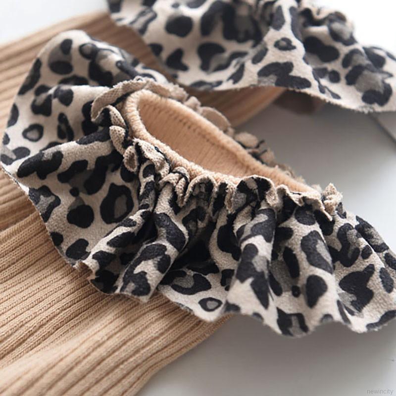 Vớ cotton dài họa tiết da báo xinh xắn dành cho bé gái