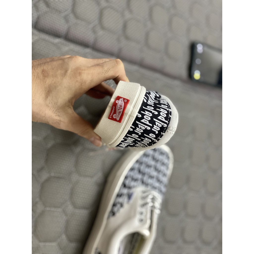 [FREE SHIP+ VIDEO- ẢNH TỰ CHỤP]  GIÀY VANS FOG FEAR OF GOD LÓT GÓT DA TRẮNG NAM NỮ ( full box + freeship )