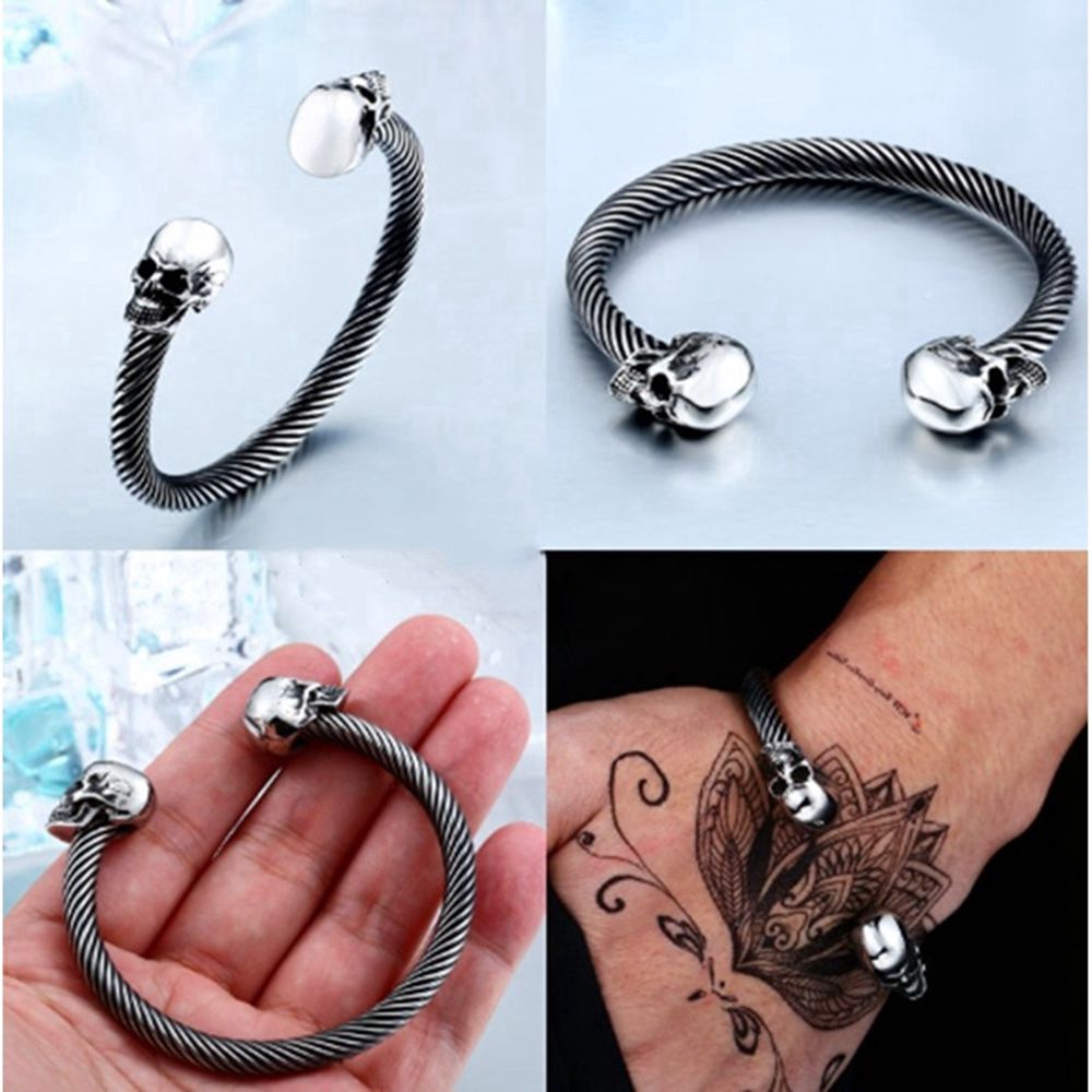 Lắc Tay Hình Đầu Lâu Phong Cách Hip Hop Cá Tính Cho Nam